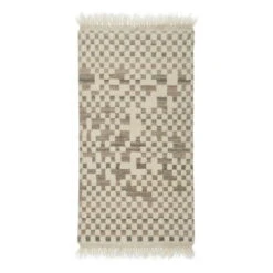 Shogi Wollteppich 70 X 140 Cm, Weiß – Grau