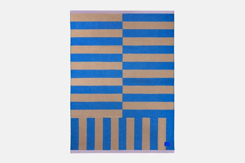 Stripe Überwurf, 130 X 180 Cm, Blau - Beige 5 Stripe Überwurf, 130 X 180 Cm, Blau - Beige – Bild 3