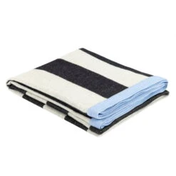 Stripe Überwurf, 130 X 180 Cm, Schwarz - Weiß