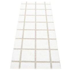 Ada Teppich 70 X 225 Cm, Weiß – Steingrau Metallic