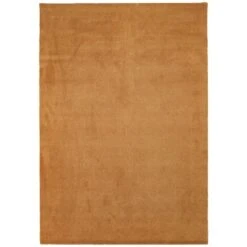 Einfarbiger Uni Teppich, 90 x 130 Cm, Gedämpftes Gelb -Heimtextilien 5710555007281 1