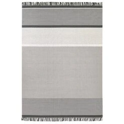 Teppich San Francisco, Steingrau – Weiß