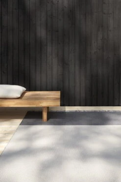 Beach In-Out Teppich, Perlgrau/Graphit -Heimtextilien Beach 15383040 pearl grey graphite ends with fringes woodnotes 3