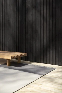 Beach In-Out Teppich, Perlgrau/Graphit -Heimtextilien Beach 15383040 pearl grey graphite ends with fringes woodnotes 4