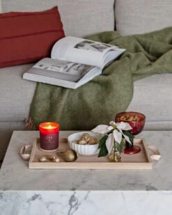 Revontuli Mohair-Decke, Puderbeige - Olivgrün -Heimtextilien Christmas Mood 5