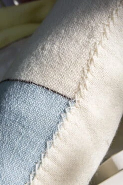 Block Kissen, 45 X 60 Cm, Blau - Schwarze Streifen -Heimtextilien Cushion blue black stripe