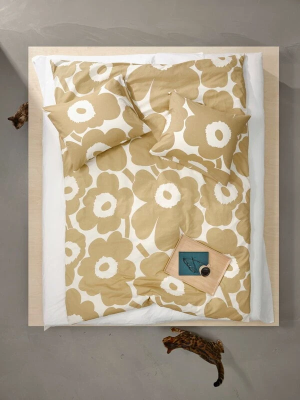 Marimekko Unikko Bettbezug, 150 X 210 Cm, Baumwolle – Beige 4 Marimekko Unikko Bettbezug, 150 X 210 Cm, Baumwolle – Beige – Bild 2