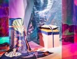 Souvenirs Überwurf, 130 x 170 cm, Lila -Heimtextilien Finarte Blending Souvenirs Paletti orange mood