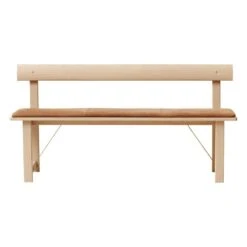 Position Kissen 155, Leder Naturfarben -Heimtextilien Form and Refine Position bench whiteoak leather 03