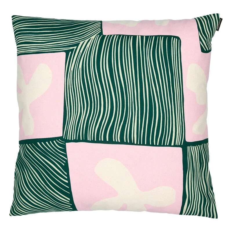 Marimekko Korkeuksissa Kissenbezug, 50 X 50 cm, Grün - Rosa - Baumwollweiß 3 Marimekko Korkeuksissa Kissenbezug, 50 X 50 cm, Grün - Rosa - Baumwollweiß