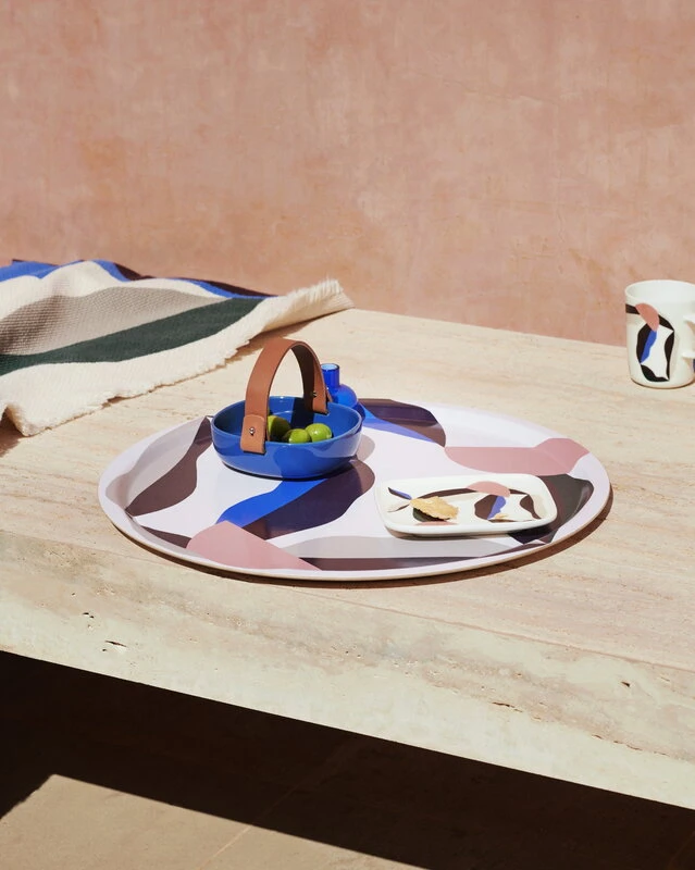 Marimekko Berry Decke, Baumwolle - Rot - Elektroblau 4 Marimekko Berry Decke, Baumwolle - Rot - Elektroblau – Bild 2