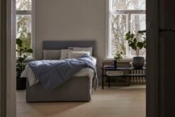 Moona Bettüberwurf Für Einzelbett,160 X 260 cm, Nebelblau - Damp -Heimtextilien Matri Basic Quilted Moona fog blue 0256 lr 1