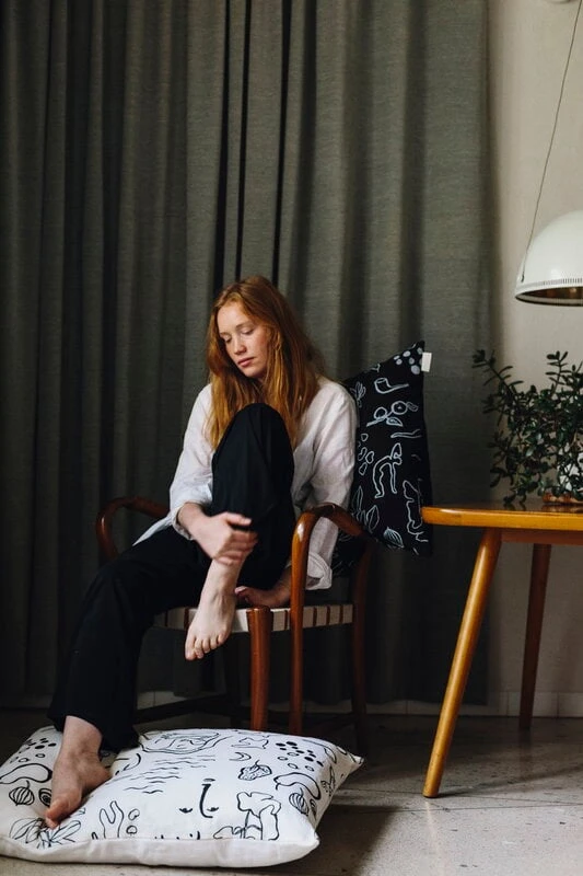 Onnenmaa Kissenbezug, 60 X 80 Cm, Schwarz – Weiß 4 Onnenmaa Kissenbezug, 60 X 80 Cm, Schwarz – Weiß – Bild 2