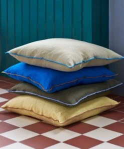 Hay Outline Kissen, 50 X 50 Cm, Zitronensorbet 9 Hay Outline Kissen, 50 X 50 Cm, Zitronensorbet -Heimtextilien Outline Cushion vivid blue lemon sorbet grey blue moss 1