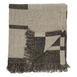 Oras Decke, 140 x 190 Cm, Schwarz – Natur 10 Oras Decke, 140 x 190 Cm, Schwarz – Natur -Heimtextilien anno 01 oras linen throw 140x190 black natural ee