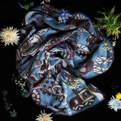 Bees Decke, Blau -Heimtextilien bees blanket blue 03 1024x1024