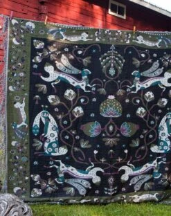 Rabbit Überwurf, 180 X 200 Cm, Forstgrün -Heimtextilien black rabbit throw 1024x1024