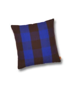 Ferm LIVING Grand Kissen, 50 X 50 Cm, Braun - Blau -Heimtextilien fermLIVING GrandCushion ChocolateBrightBlue pack 2