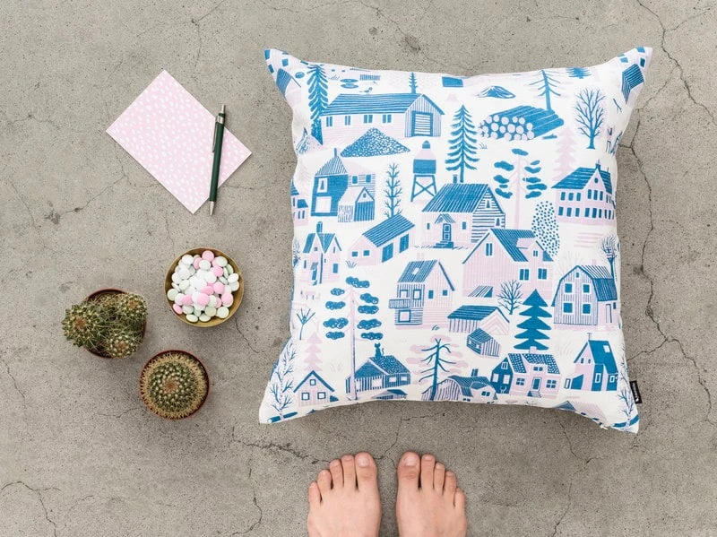 Kissenbezug Mökkilä, Blau 4 Kissenbezug Mökkilä, Blau – Bild 2