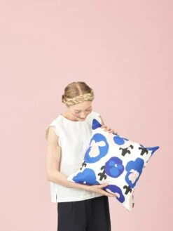 Kissenbezug Orvokki, Blau -Heimtextilien kauniste pressphoto 2017ss print007