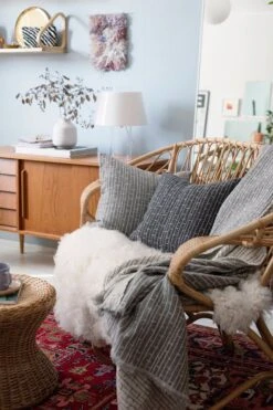 Metsä Kissenbezug, 45 X 45 Cm, Dunkelgrau -Heimtextilien lapuankankurit metsa blanket and cushion covers 1 1