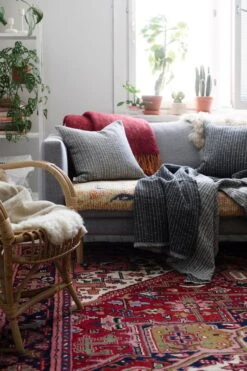 Metsä Kissenbezug, 45 X 45 Cm, Dunkelgrau -Heimtextilien lapuankankurit metsa blankets and cushion covers revontuli blanket 2