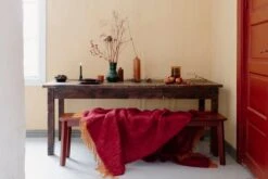 Revontuli Mohairdecke, Rostorange - Bordeauxrot -Heimtextilien lapuankankurit revontuli blanket rust bordeaux 3