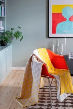 Shakki Überwurf, Beige - Gelb - Weiß -Heimtextilien lapuankankurit shakki blanket beige yellow white 2 0