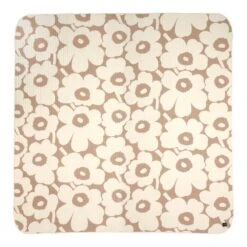 Marimekko Unikko Doppelbett-Überwurf, 260 × 260 cm, Beige - Naturweiß